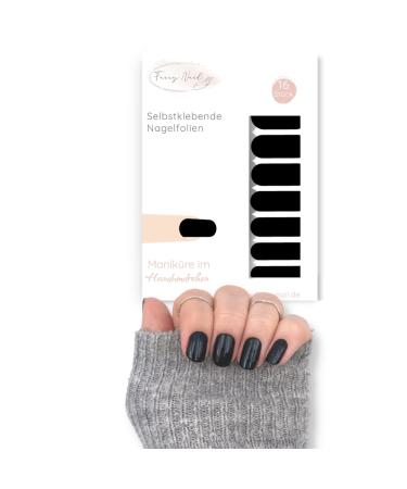 Fairy Nail self-adhesive nail foils manicure nail wraps nail stickers 16 nail polish strips (black) - Buy Online on GoSupps.com