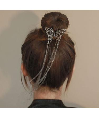 Myhiju Butterfly Tassel Hair Clips - Black Pearl Rhinestone Hair Accessories for Women - Buy Online on GoSupps.com