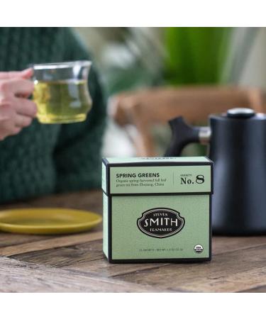 Smith Teamaker Spring Greens No. 8 | Caffeinated Full Leaf Green Tea | 15 Sachets (1.3oz each) - Buy Online on GoSupps.com