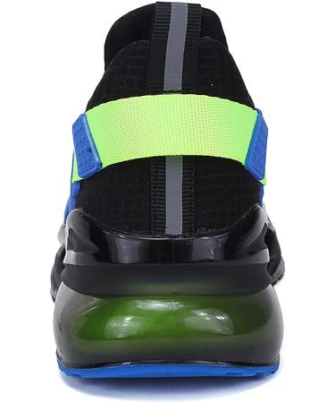 Kids Running Tennis Shoes - Coolloog Lightweight Breathable Athletic Sneakers, Black/Blue, Size 1 Big Kid - Buy Online on GoSupps.com