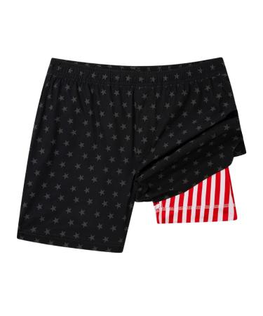Chubbies Men's Compression Lined Performance Shorts 5.5" Inseam XX-Large Black,red,white