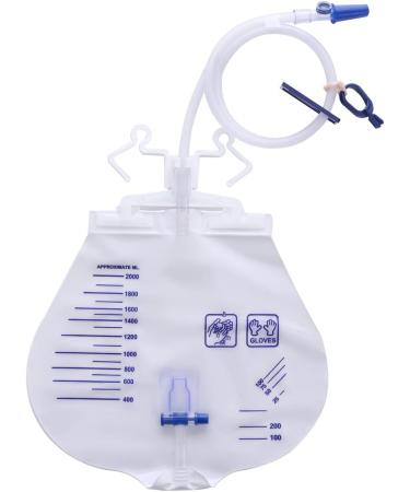 Lifevv 2 Pack 2000ml Urinary Drainage Bag with Anti-Reflux Chamber Needless Sampling Joint 48" Tube Drainage Double-Hook T-Tap Outlet Valve - Buy Online on GoSupps.com