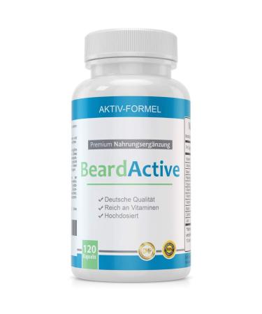 Beardactive - multivitamin and minerals complex - made in Germany - 120 capsules high dose - with biotin vitamin B2 vitamin B12 calcium and much more