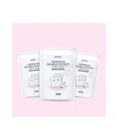 Momoup Organic Cotton Sheets 200 Pieces/Bag 100% Organic Unbleached (2# Double Effect Makeup Pads - 3 Bags)