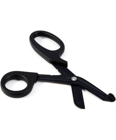 Stainless Steel Medical Bandage Scissors - EMT & Trauma, First Aid Tool for Paramedic, Nurses & Doctors - Precise Cut, Bent Black Scissors - Buy Online on GoSupps.com
