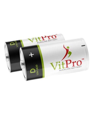 VitPro D Batteries | 4 Pack | All-Purpose Alkaline Batteries | 5-Years Shelf Life | Easy to Open | Premium Batteries (4 Pack)