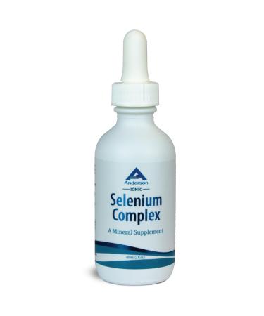 Anderson Ionic Selenium Complex, Liquid Selenium Supplement Drops, Supports Thyroid and Immune System, Antioxidant, Fights Free Radicals, Mineral Glass Bottle with Dropper, 40 Servings, 2 fl oz