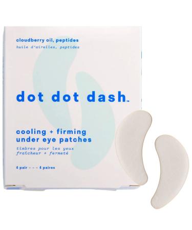 Dot Dot Dash Under Eye Patches - Cooling Eye Masks reduce Undereye Bags and Puffy Eyes  with Peptides and Cloudberry Oil to Soothe and Firm skin reduce fine lines (4 Pair)