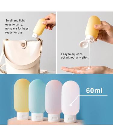 HLIWS 6 Pcs 60ml Travel Leak Proof Refillable Bottles Frosted Travel Containers for Lotion Liquid Shampoos with 56 pcs Labels(1 Red 1 green 1 yellow + 3 white) Coloured Dispenser Bottle - 6 - Buy Online on GoSupps.com
