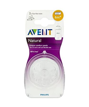 Avent Natural Teat - Fast Flow 4 Hole 6mth+ (2)