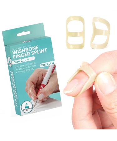 Dr. Clarke's Original Wishbone Finger Splints - Size 7 8 9 - 3 Pack - Finger Splint Thumb Splint Trigger Finger Splint For Thumb Middle Pinky or Ring Finger - Finger Hand Brace for Arthritis Mallet Finger