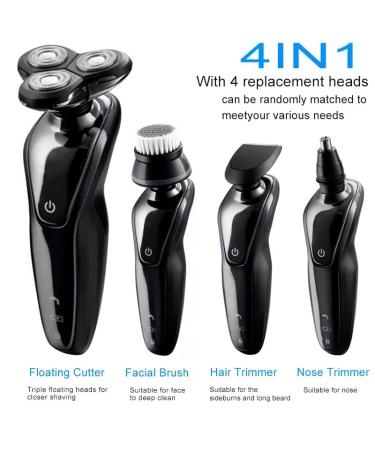 4 IN 1 Electric Head Shaver for Bald Men | USB Rechargeable Hair Trimmer & Razor | Professional 4D Beard Trimmer - Buy Online on GoSupps.com
