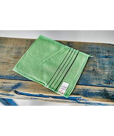 9pcs Korean/Asian Exfoliating Bath Washcloth Set - Green 6pcs, Red 3pcs | Genuine Korean Italy Towel for Skin Massage, Removing Dead Skin Cells, Cleaning Pores | Reusable - Buy Online on GoSupps.com