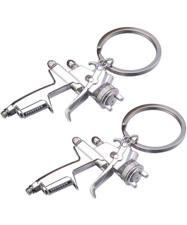 Acxico 2pcs Silver Metal Spray Paint Gun Keychain Pendant Set - Stylish Accessories - Buy Online on GoSupps.com