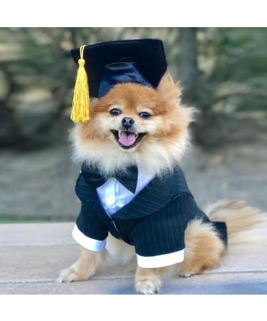 Pet Graduation Cap Dog Graduation Hat with Yellow Tassel Pet Grad Costume Party Apparel Holiday Accessory for Dogs Cats - Buy Online on GoSupps.com