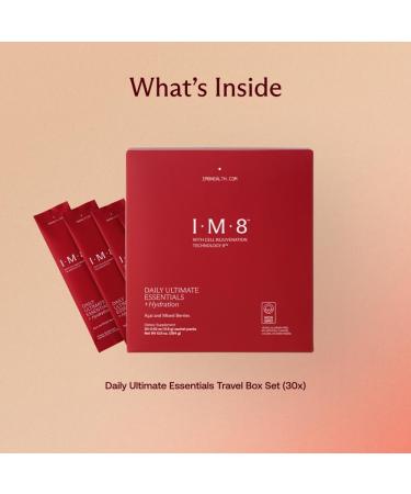IM8 Daily Ultimate Essentials All-in-One Multivitamin Supplement 92 Nutrient Rich Ingredients CoQ10 Probiotics Vitamins Greens Gluten Free Vegan Acai Mixed Berry (30 Servings Travel Packs) 30 Travel Packs - Buy Online on GoSupps.com
