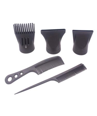 1Set(5PCS)Hair Dryer Nozzle Replacement + Hair Comb Black Portable Salon Narrow Concentrator Replacement Blow Flat Hair Drying Nozzle Special for Diameter 4.0cm-4.8cm