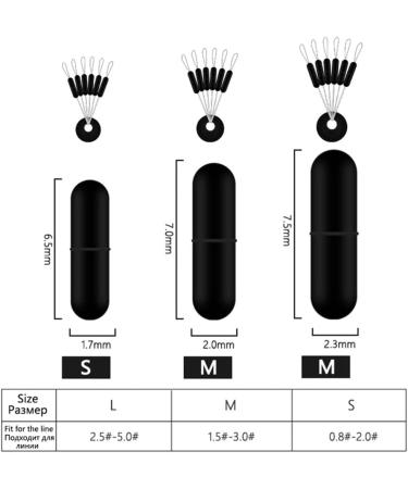 Symphony Angel Bobber Stopper - 300 Pieces 50 Sets | Black Rubber Pearls for Fishing Swimmers | Small Size (0.15-0.24mm Line Diameter) - Buy Online on GoSupps.com