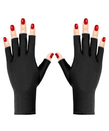 Pimoys Anti UV Gloves for UV Gel Nail Lamp Light, Gel Manicure Gloves UV Light Gloves for Gel Nails, Hand UV Protection Fingerless Gloves for Nails UV Light Black - Buy Online on GoSupps.com