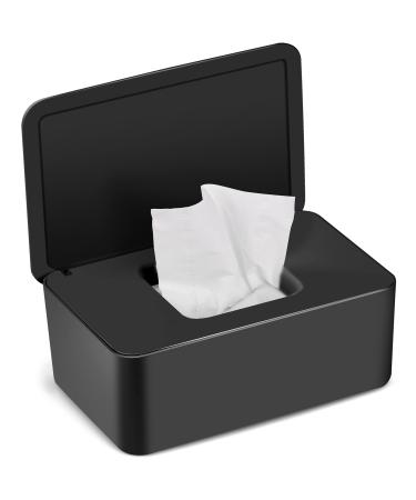 BEAUGIREW Baby Wet Wipes Dispenser Wipes Dispenser Holder Storage Box with Seal Lid Keeping Wipes Fresh for Bedroom Home Office Toilet Black