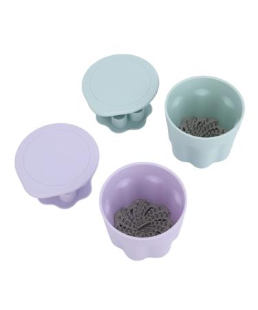 2 Sets Makeup Brush Cleaner Brush Cleaner Mat Cosmetic Brush Washer Washing Tool Portable Makeup Brush Cleaner Scrubber Bowl