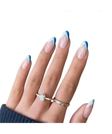 24pcs False Nail Press on with Glue Full Coverage Nail Patch Nail Manicure Patch French Wear Nail (Color : 4)