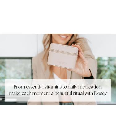 Shop Dosey Gold Travel Pill Case | Vegan Leather Daily Organizer with 7 Airtight Pill Pockets - Stylish & Functional Medication Storage - Buy Online on GoSupps.com
