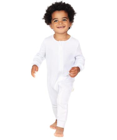 DreamBuy Zip Up Baby Sleepsuits Ribbed Cotton Footed or Footless. Unisex Newborn Clothes Baby boys' clothing and Baby girl clothes 2-3 Years White