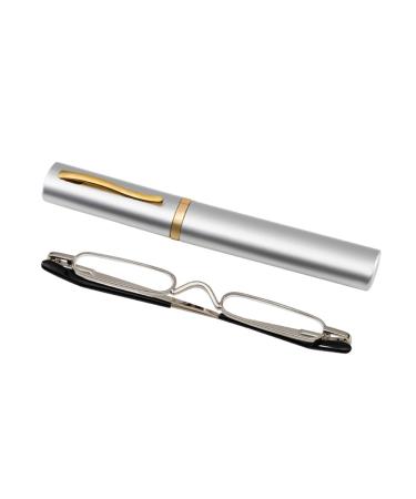 LILLIE Stylish mini reading glasses design ultra-thin anti-blue light reader easy to carry 2.75x Silver