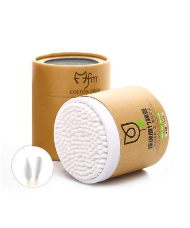 Shentaotao 200pcs / Pack wood stick cotton swabs double cotton cotton heads multi cotton swabs safe strong sucking cleaning sterile sticks (white) make-up and care
