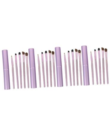 FRCOLOR 20 Pcs Horsehair Eyeshadow Brush Makeup Eyeshadow Tool Travel Makeup Brush Silicone Eye Brush Flat Makeup Brush Setting Powder Brush Lip Brush Miss Purple Makeup Brush Sets Make up