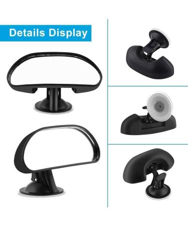 360 Rotatable Baby Car Mirror with Non-Slip Suction Cup - Rear Facing Child Safety View Mirror for Interior Car Seat - Black - Buy Online on GoSupps.com