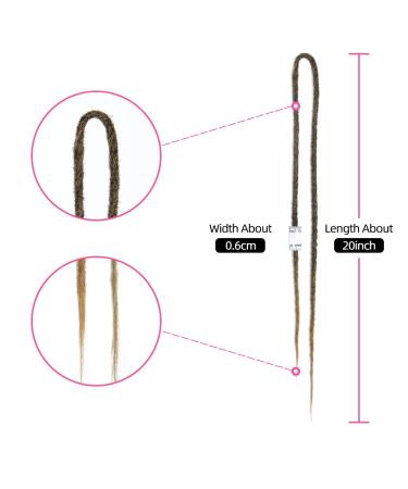 Thin 0.6cm Double Ended Synthetic Dreadlock Extensions - 20 Inch Crochet Hair Soft Hip-Hop Style Dreads - MT1B/27# - Buy Online on GoSupps.com