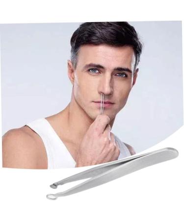 Nose Hair Tweezers Stainless Steel Round Tip Face Hair Remover Eyelash Eyebrow Tweezers Manicure Tackle - Buy Online on GoSupps.com