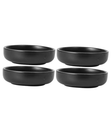 Zerodeko 4 Pcs Sauce Dish Vinegar Dish Ramekins Serving Dish Fruit Oriental Sauce Dishes Prep Bowls for Cooking Small Dessert Bowls Ceramic Dipping Dish Dip Bowls Olive Oil Fries re-usable 9X9X2.5CMx2pcs Blackx2pcs