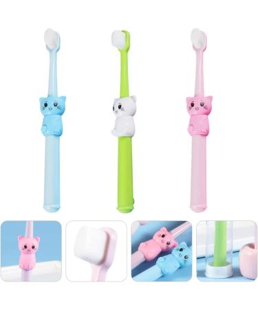 Healifty 3pcs Cartoon Cat Kids Toothbrushes - Soft Bristles for Toddlers and Children - Buy Online on GoSupps.com