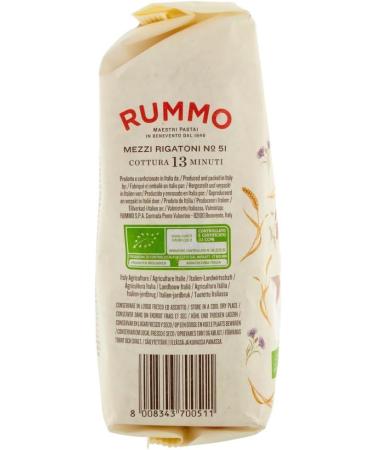  Italian Gourmet E.R. Rummo Pasta Integrale Mezzi Rigatoni No. 51 Pack of 20 Whole Grain Pasta 500g + Italian Gourmet Polpa 400g - Buy Online on GoSupps.com