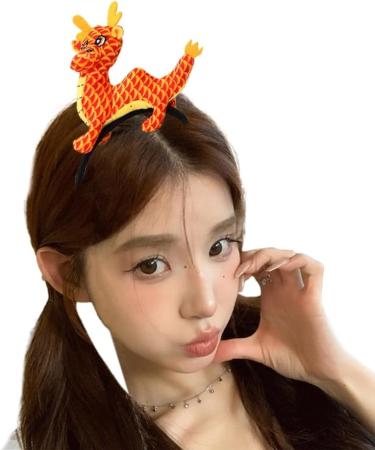 TQUXNGA Chinese Seraphim Headband for Women Girls Cute Dragon Chinese Zodiac Headwear Plush Dragon for New Year Party Red - Buy Online on GoSupps.com