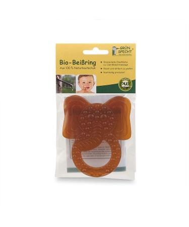 Gruenspecht Natural Rubber Teething Ring Double Pack | Safe Set of 2 - No Harmful Substances Silicones or Chemical Softeners - Ideal for Babies - Buy Online on GoSupps.com