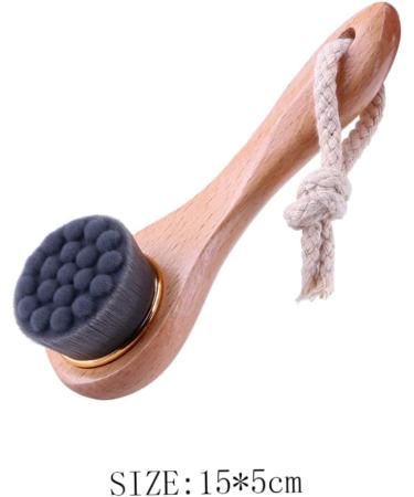 1PC Facial Cleansing Brush Manual Face Brush Bamboo Charcoal Bristles Wooden Handle for Washing Face Pore Exfoliation Wash Makeup Massaging Brush - Buy Online on GoSupps.com