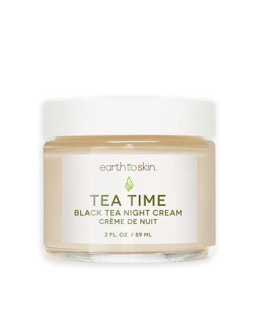 Earth To Skin Tea Time Anti-Aging Black Tea Night Cream Intense Hydration & Protection Moisturizer for Face (2.0 Fl Oz)