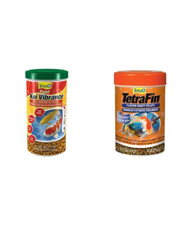 Tetra Pond Koi Vibrance Sticks 4.94oz + Tetra Goldfish Variety Pellets 1.87oz Bundle