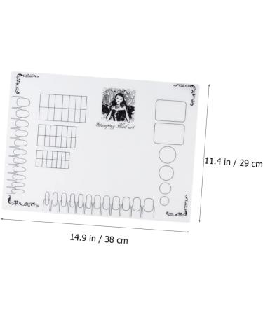 PLAFOPE Nail Art Soft Silicone Pad Silicone Stamping Plate Nail Sticker Guide Nail Polish Practice Pad Nails Silicone Mat Nail Art Stamping Mat Manicure Mat 38x29cm White - Buy Online on GoSupps.com