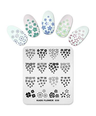 KADS Nail Stamping Plate Flower Nail Art Stamp Template DIY Image Template Manicure Stamp Plate Stencil Tools FL039 - Buy Online on GoSupps.com