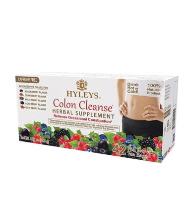 HYLEYS Tea Wellness Colon Cleanse 5 Flavor Assorted Tea, 42 Count, 1 Pack Assorted 42 Ct 42 Count (Pack of 1)