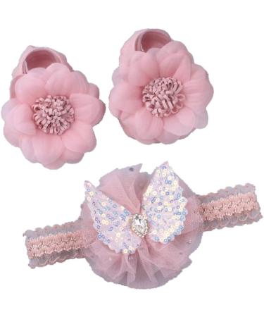 CAZSTYK Headband & Socks Set for 0-1Y Boy Girl Elastic Lace Headdress Toddler -Slip Floor Socks Baby Accessories S33 - Buy Online on GoSupps.com