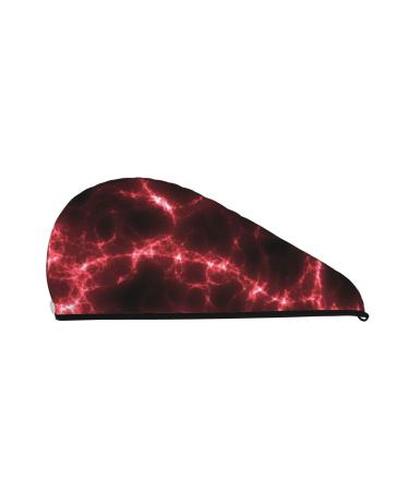 Red Line Microfiber Hair Towel Soft Super Absorbent Hair Towel Wrap for Women Coral Velvet Quick Dry Hair Cap for Long Curly and Thick Hair