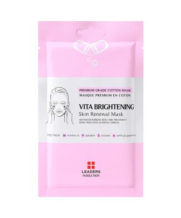 Leaders Insolution VITA Brightening Skin Renewal Mask - Vitamin C & Niacinamide for Dark Spots | Natural Cotton Sheet | Luminous Glow (5 Sheets - Buy Online on GoSupps.com