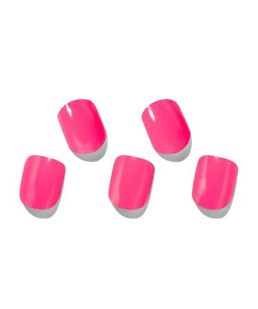 MOMSON Semi Cured Gel Nail Strips 20 Solid Color Stickers Gel Nail Polish Wraps Stick on Nails for Women - DIY Gel Manicure Nail Art Stickers Kits for Wife Sister Mother(Fluorescent Peach)