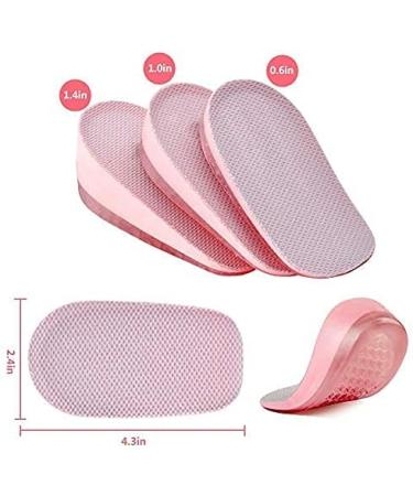 Women's Pink 1.0IN Height Increase Insoles - Heel Cushion Inserts for Leg Length Discrepancies - Buy Online on GoSupps.com